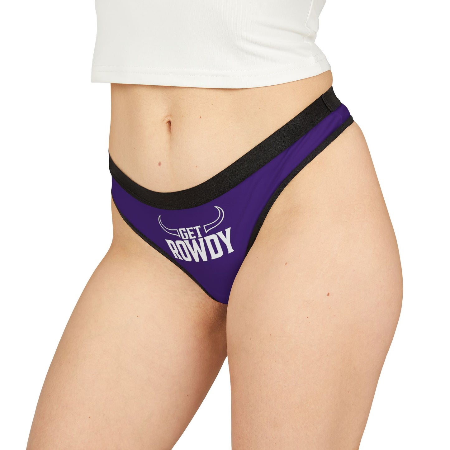 Get Rowdy Women's Thongs - Fun Lingerie, Party Essentials, AOP Underwear, Gifts for Her, Holiday Must-Have, Comfortable and Stylish