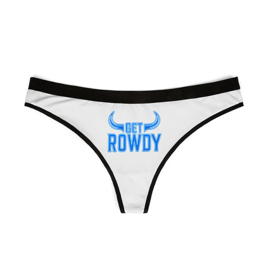 Get Rowdy Women's Thongs, Fun Underwear, All-Over Print Lingerie, Gift for Her, Party Ready, Comfortable Thong