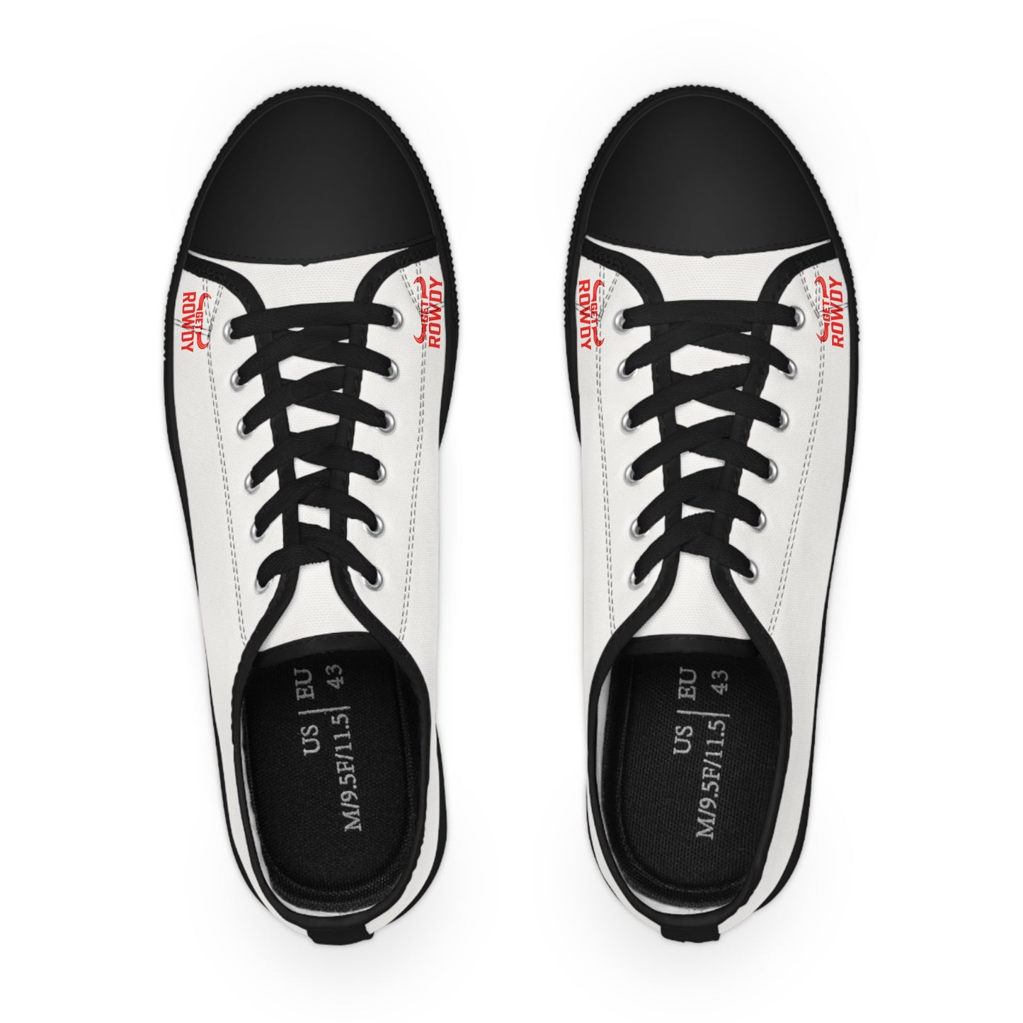 Classic White Low-Top Sneakers — Minimal Canvas Men's Trainers with Subtle Red Accent
