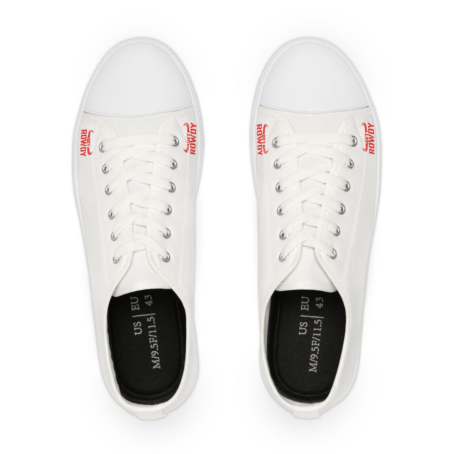 Classic White Low-Top Sneakers — Minimal Canvas Men's Trainers with Subtle Red Accent