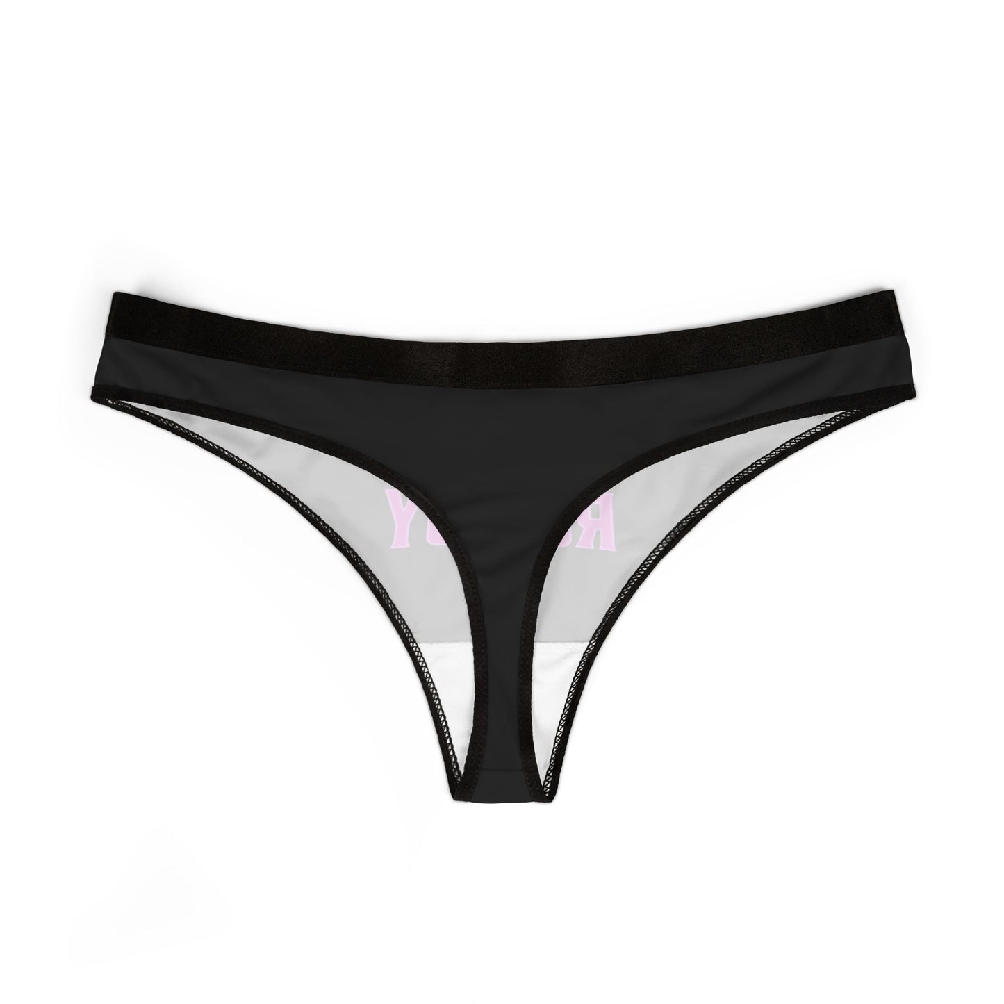 Women's Thongs - Get Rowdy Neon Pink WITH BLACK HORNS