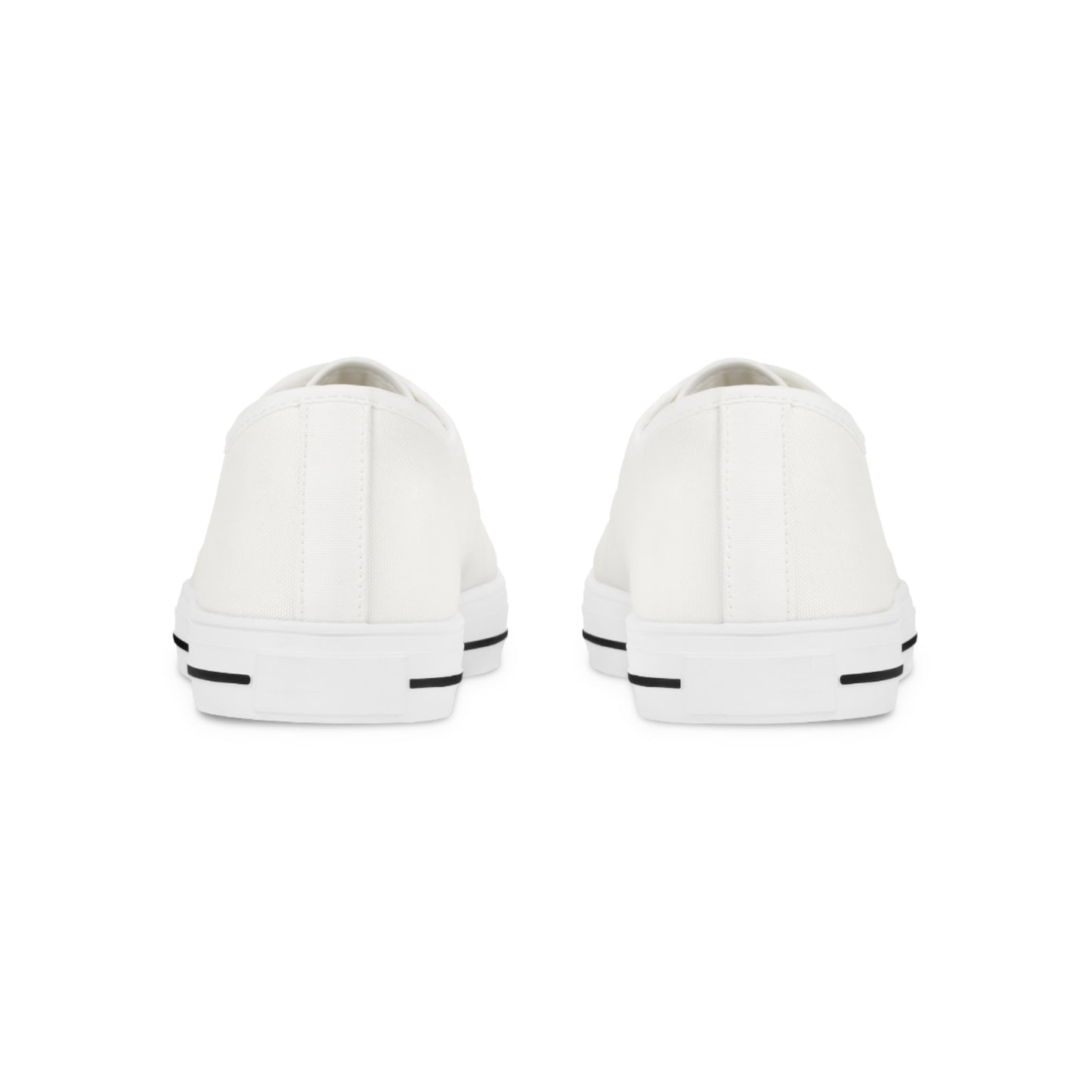 Classic White Low-Top Sneakers — Minimal Canvas Men's Trainers with Subtle Red Accent