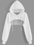 FISH NET CROP TOP HOODIE